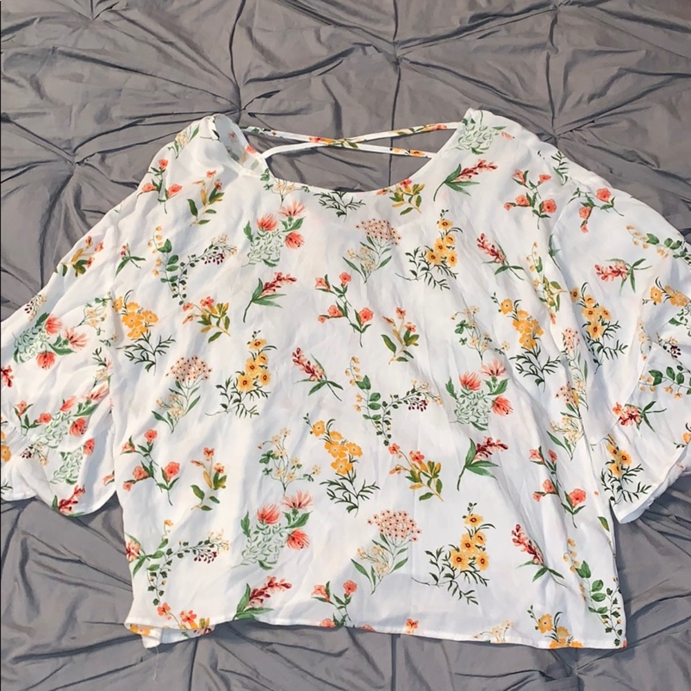 Floral White Top